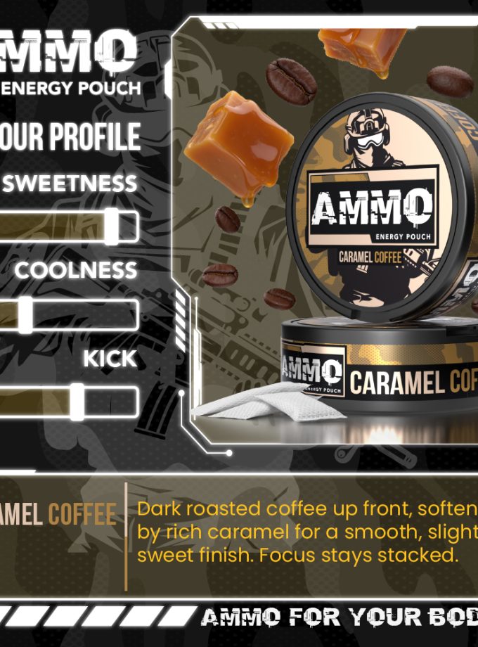 AMMO Caffeine Pouch 100mg Caramel Coffee